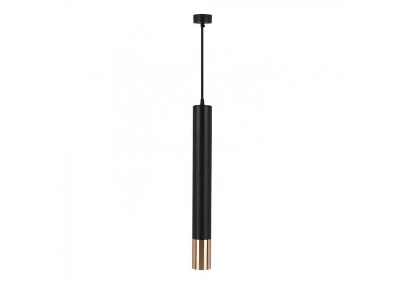 1xGU10 Pendentif Suspendu Noir Or D:60x500mm