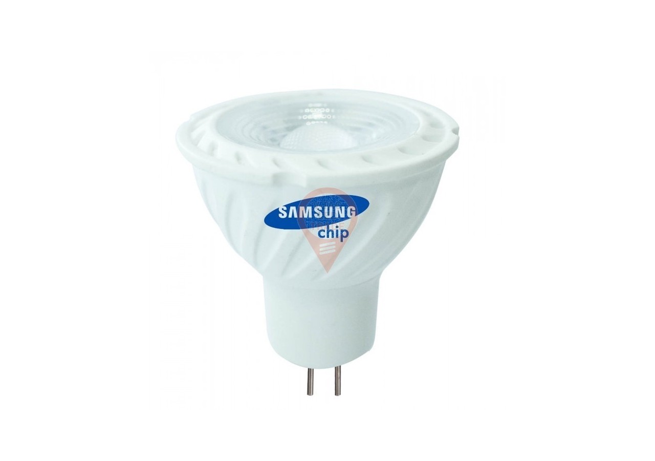 Projecteur LED SAMSUNG CHIP - GU5.3 6,5W MR16 Cache-lentille en plastique ondulé 38` 6400K