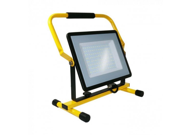 Projecteur LED SMD 100W, puce SAMSUNG G2, corps noir, 4000K, support à main, fil de 3m, prise ue