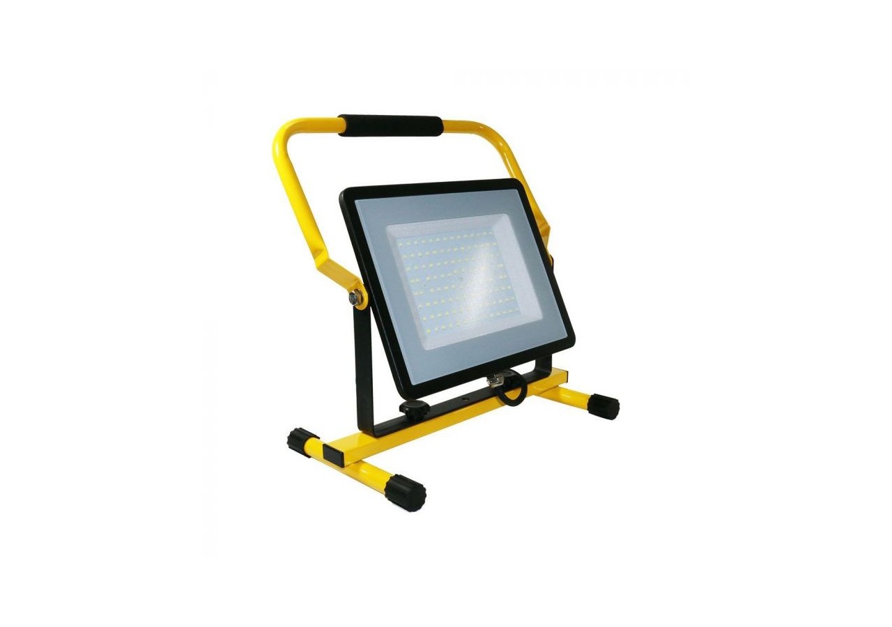 Projecteur LED SMD 100W, puce SAMSUNG G2, corps noir, 4000K, support à main, fil de 3m, prise ue
