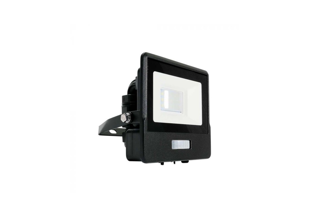 Projecteur LED 10W avec capteur PIR, puce SAMSUNG, corps noir, 3000K