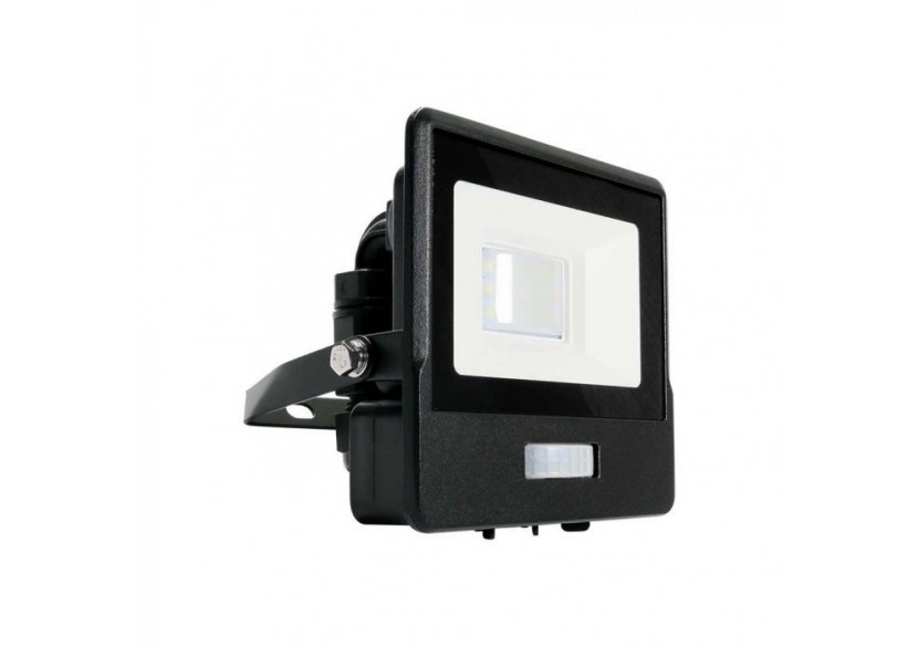 Projecteur LED 10W avec capteur PIR, puce SAMSUNG, corps noir, 4000K