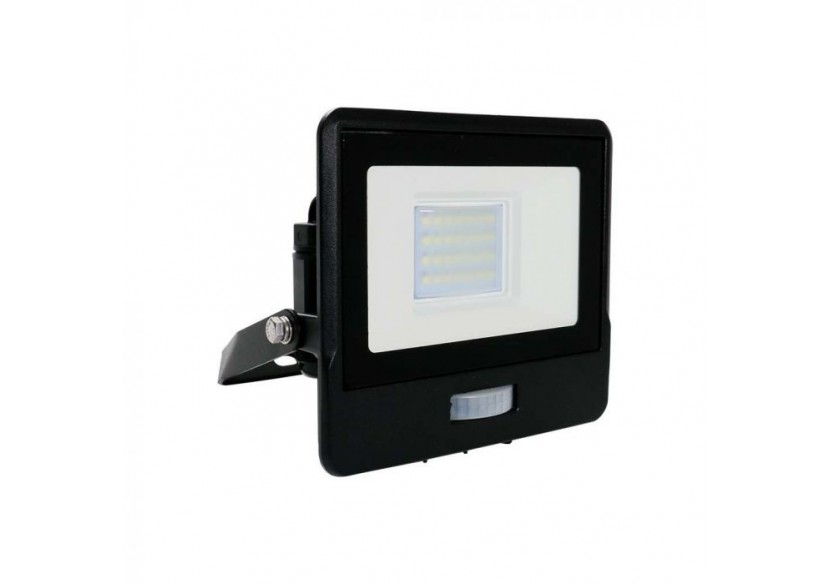 Projecteur LED 20W avec capteur PIR, puce SAMSUNG, corps noir, 4000K