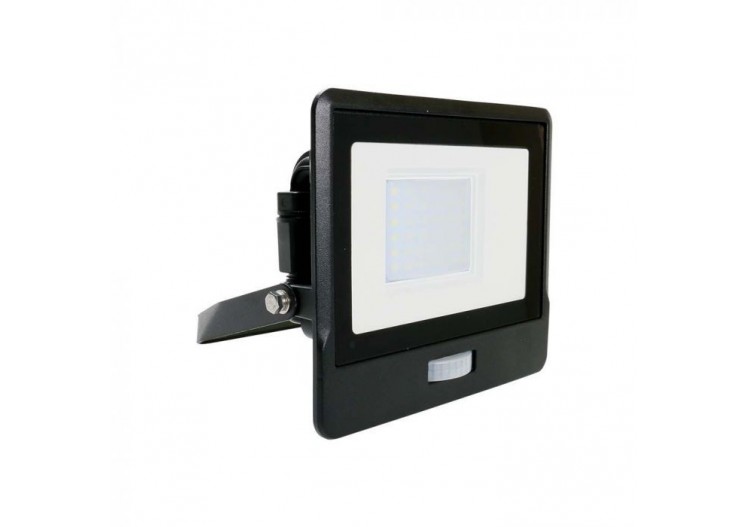 Projecteur LED 30W avec capteur PIR, puce SAMSUNG, corps noir, 3000K