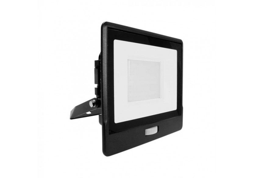 Projecteur LED 50W avec capteur PIR, puce SAMSUNG, corps noir, 4000K