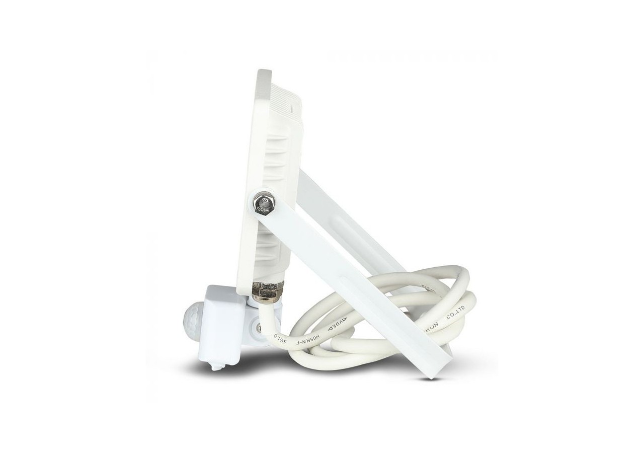 Projecteur LED à capteur 30W, puce SAMSUNG, fonction de coupure, corps blanc, 6400K