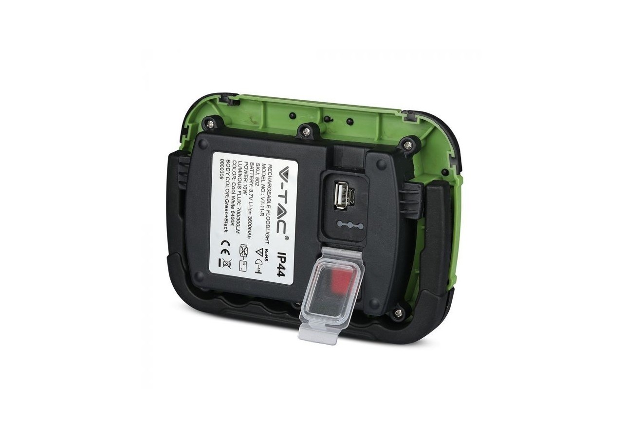 Projecteur LED 10W Rechargeable Puce SAMSUNG USB + Fonction SOS IP44 6400