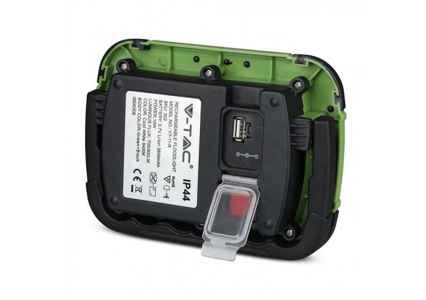 Projecteur LED 10W Rechargeable Puce SAMSUNG USB + Fonction SOS IP44 6400