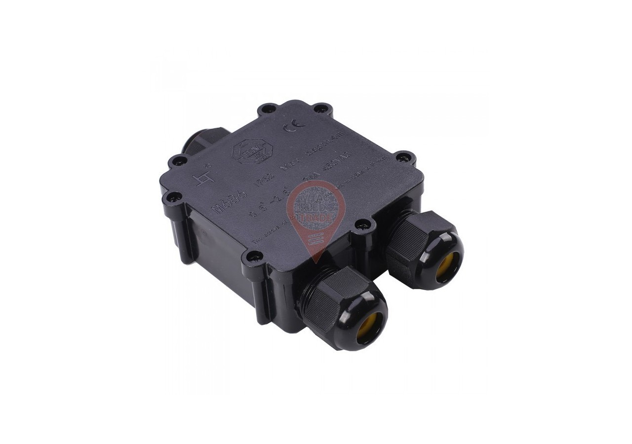 Bornier noir étanche 8-12 mm IP68