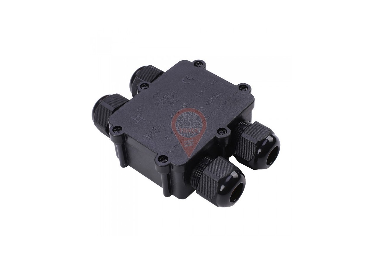 Bornier noir étanche à 4 broches 8-12 mm IP68