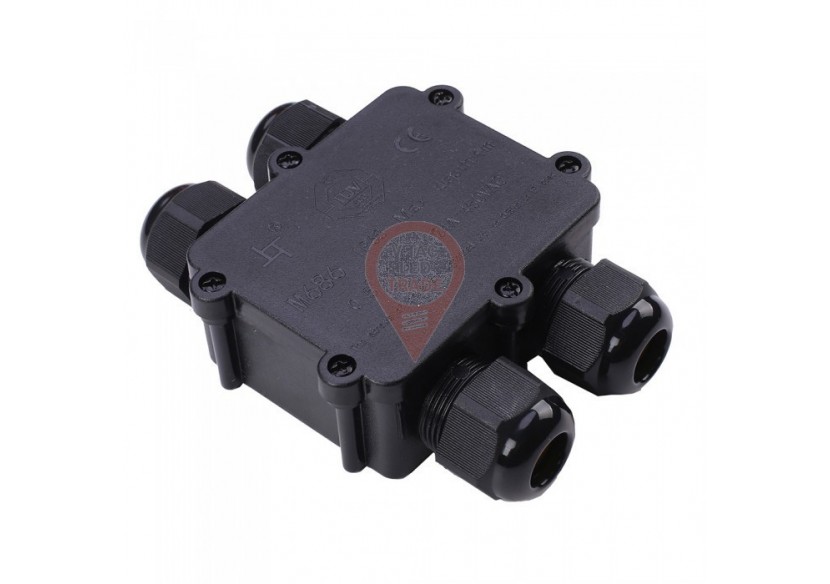 Bornier noir étanche à 4 broches 8-12 mm IP68