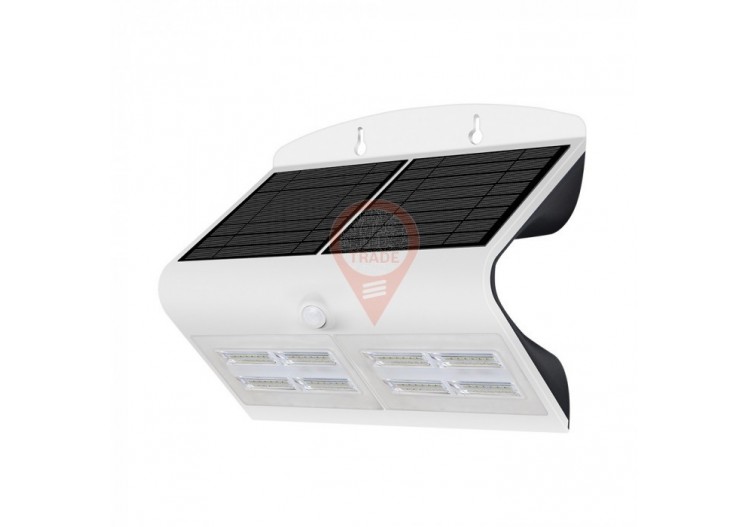 Applique murale solaire LED 6,8 W Lumière naturelle Blanc + Corps noir