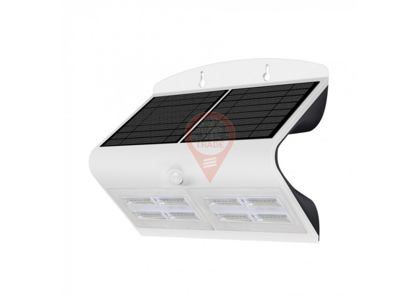 Applique murale solaire LED 6,8 W Lumière naturelle Blanc + Corps noir