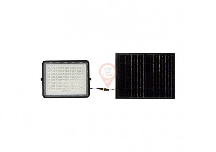 Projecteur solaire LED 20W, batterie remplaçable 4000K, fil de 3m, corps noir