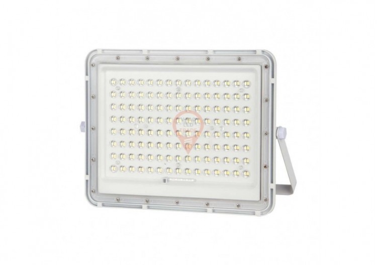 Projecteur solaire LED 20W, batterie remplaçable 4000K, fil de 3m, corps blanc