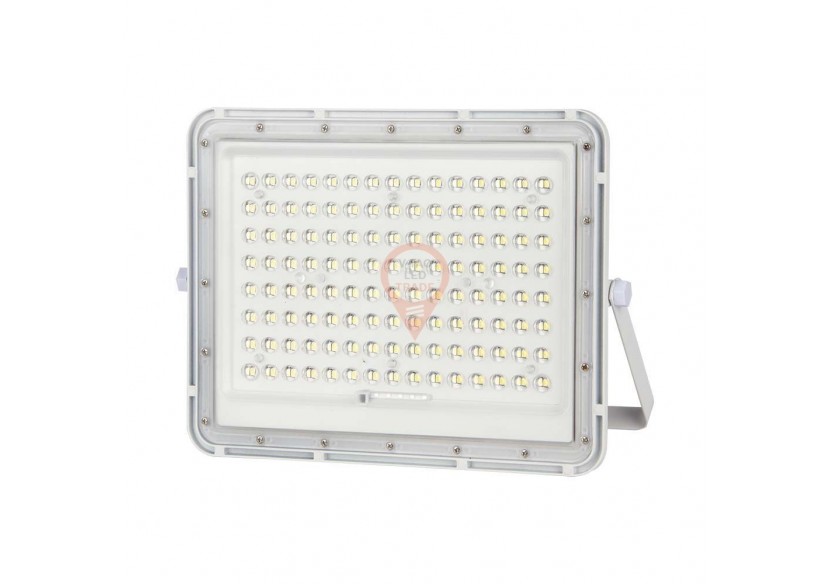 Projecteur solaire LED 20W, batterie remplaçable 4000K, fil de 3m, corps blanc