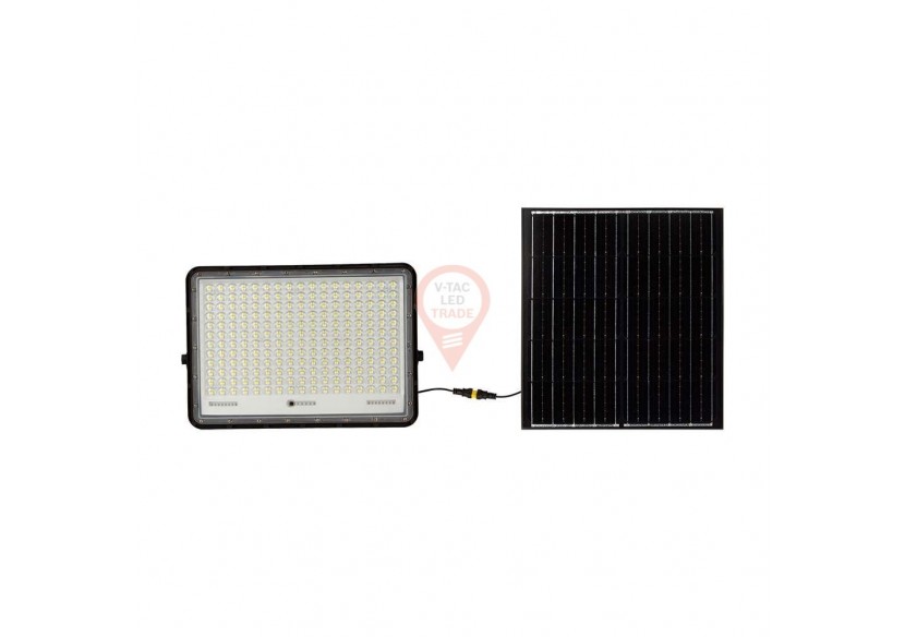 Projecteur solaire LED 30W 6400K, batterie remplaçable, fil de 3m, corps noir