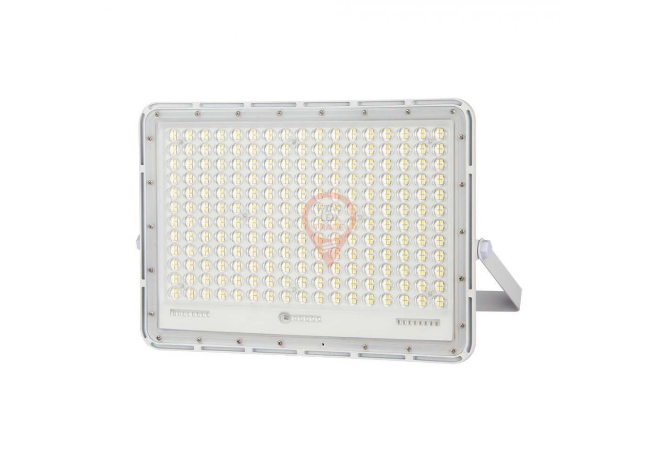 Projecteur solaire LED 30W, batterie remplaçable 4000K, fil de 3m, corps blanc