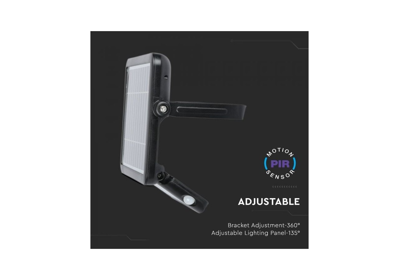 Projecteur Solaire LED 10W Corps Noir 4000K