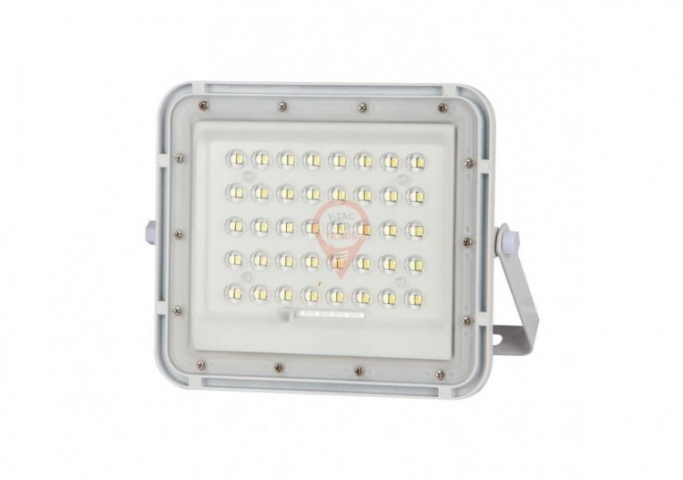 Projecteur solaire LED 10W, batterie remplaçable 4000K, fil de 3m, corps blanc