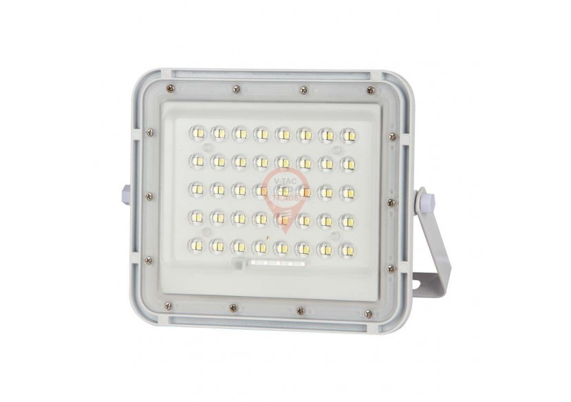 Projecteur solaire LED 10W, batterie remplaçable 4000K, fil de 3m, corps blanc Projecteur solaire LED 10W, batterie remplaçable 4000K, fil de 3m, corps blanc