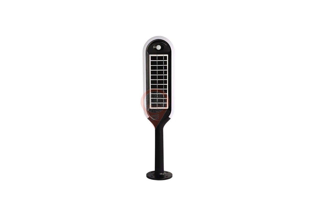 Borne Solaire LED 5W avec Capteur Corps Blanc et Noir 3000K