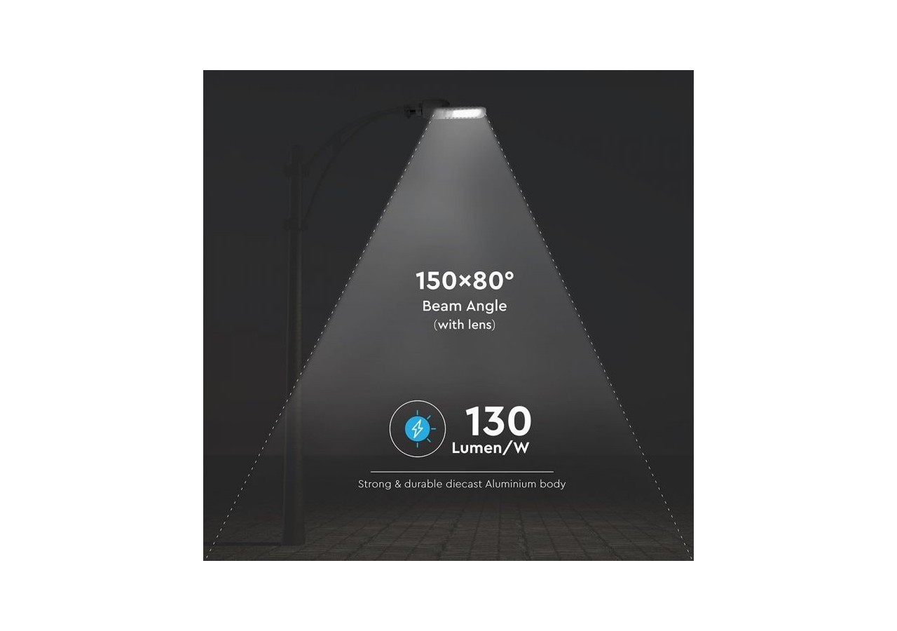 Lampadaire LED Puce SAMSUNG - 160W 4000K 302Z+ Classe II Type 3M Inventonics 0-10V