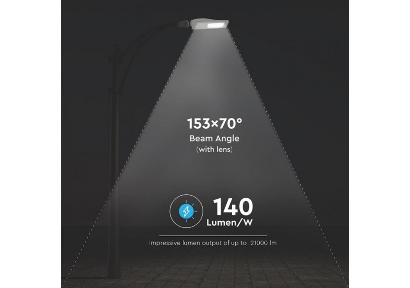 Lampadaire LED SAMSUNG CHIP - 150W 6400K Clas II Aluminium Intensité variable 140LM/W