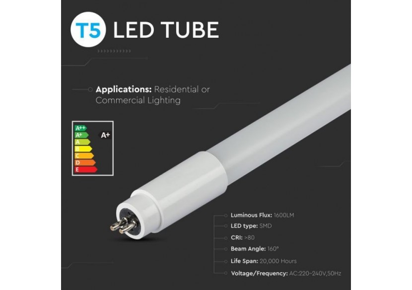 Tube LED T5 16W Blanc. 1200 millimètres