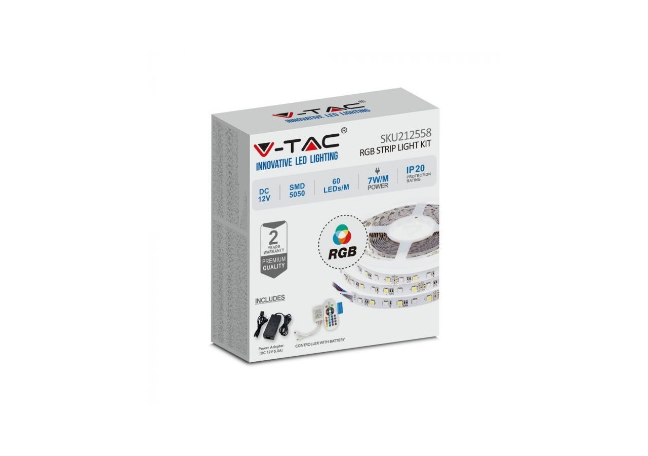 Kit d'éclairage à bande LED RVB avec télécommande 12 V IP20