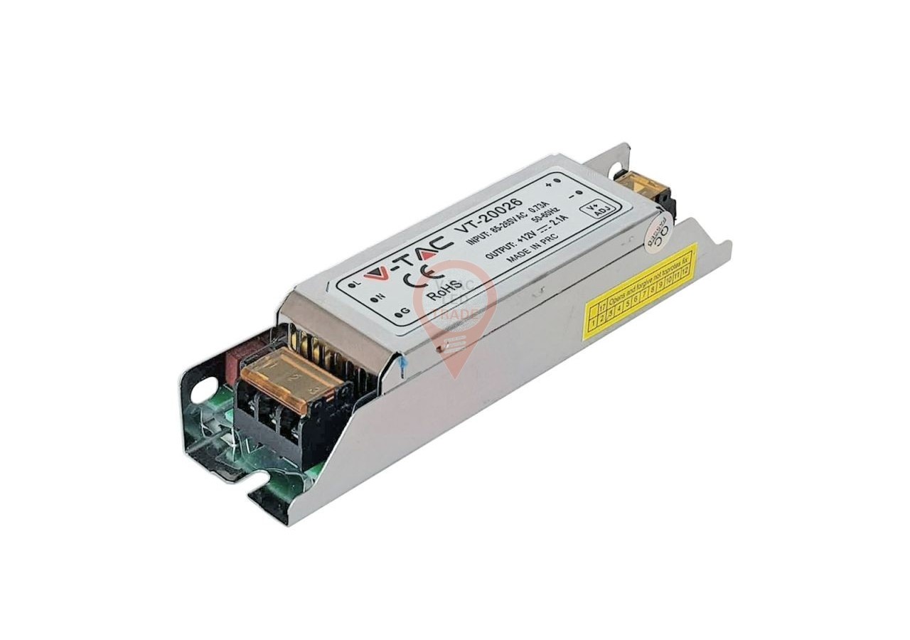 Alimentation LED SLIM - 25W 12V 21A Métal