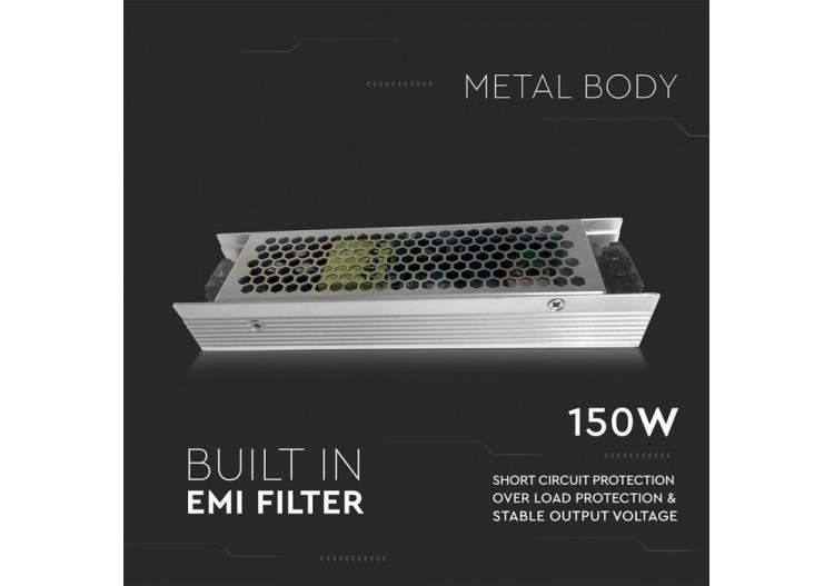 Alimentation LED - 150W 12V 12,5A Métal Slim