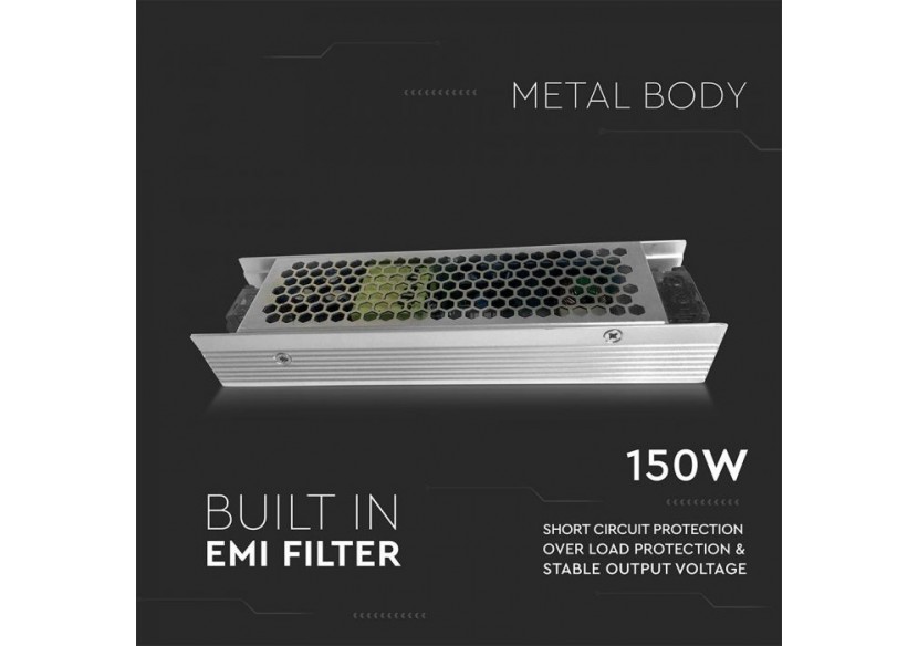 Alimentation LED - 150W 12V 12,5A Métal Slim