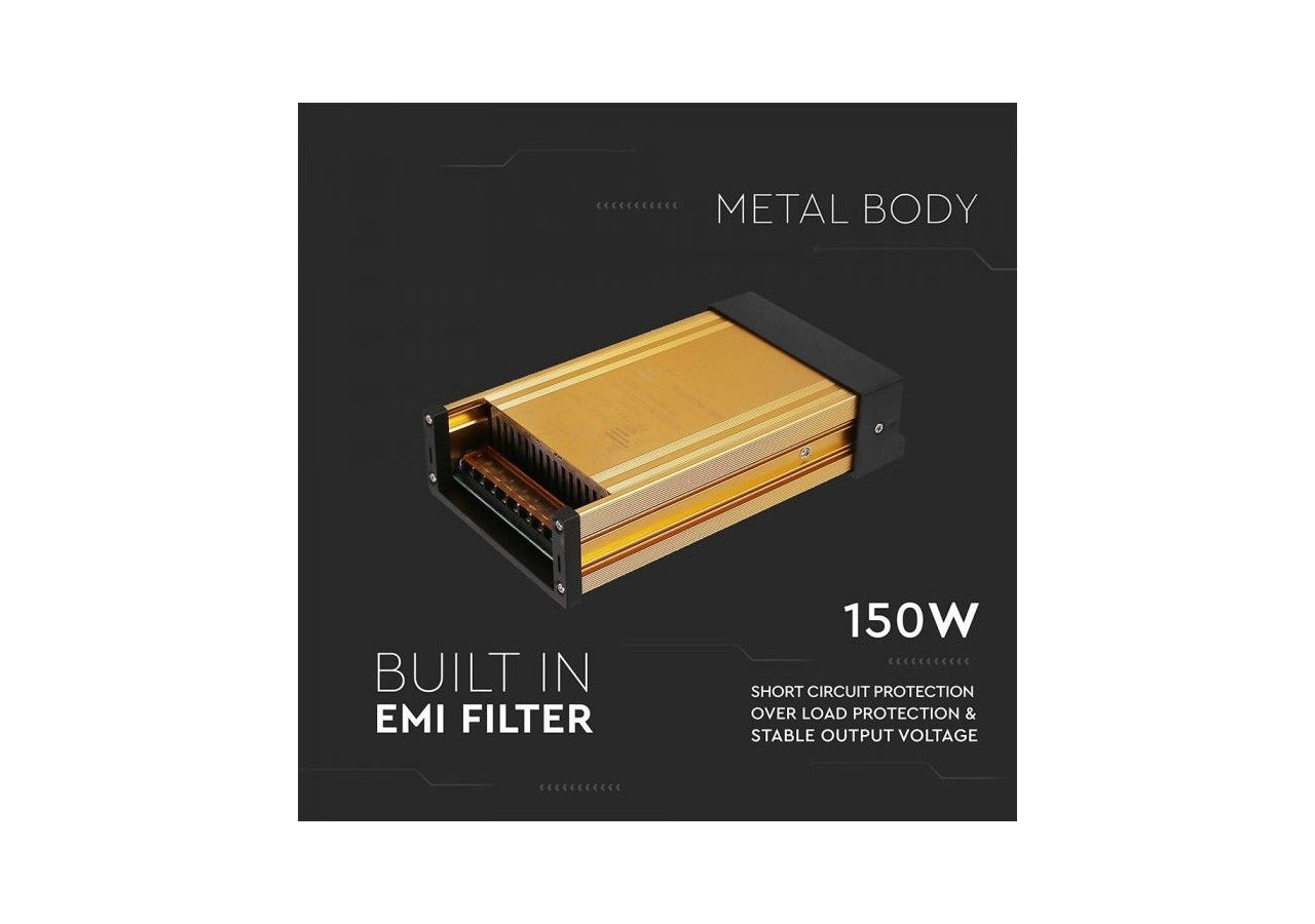 Alimentation LED 12V 125A 150W - Métal Antipluie