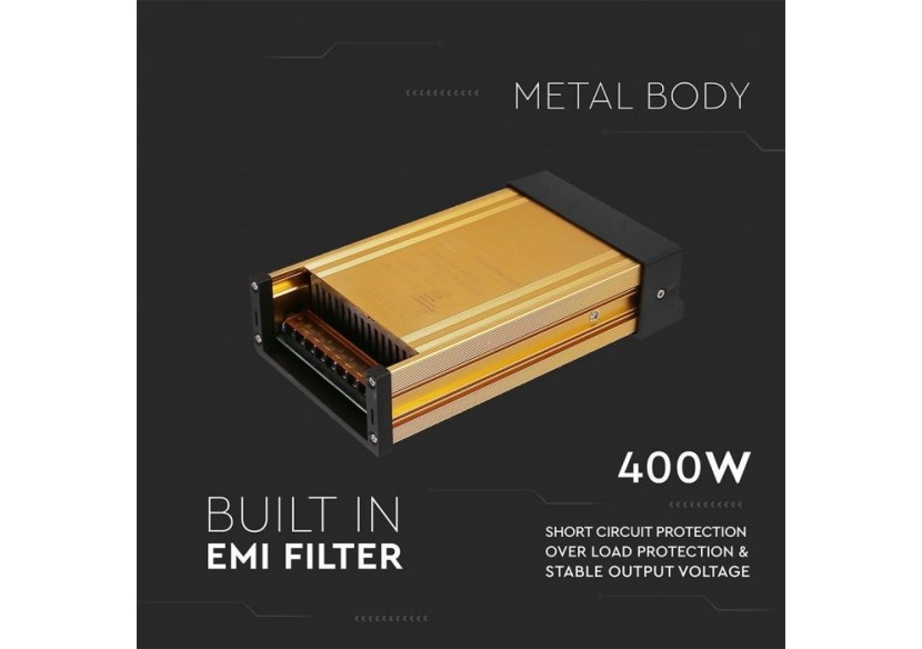 Alimentation LED - 400W 12V 33A Métal Résistant à la Pluie