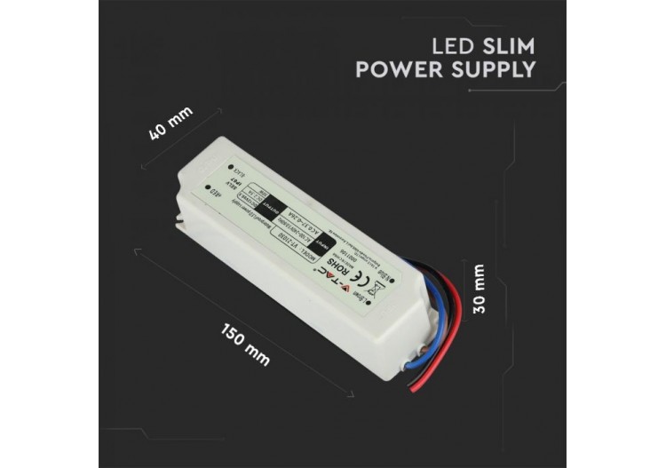 Alimentation LED SLIM en plastique - 30W 12V IP67