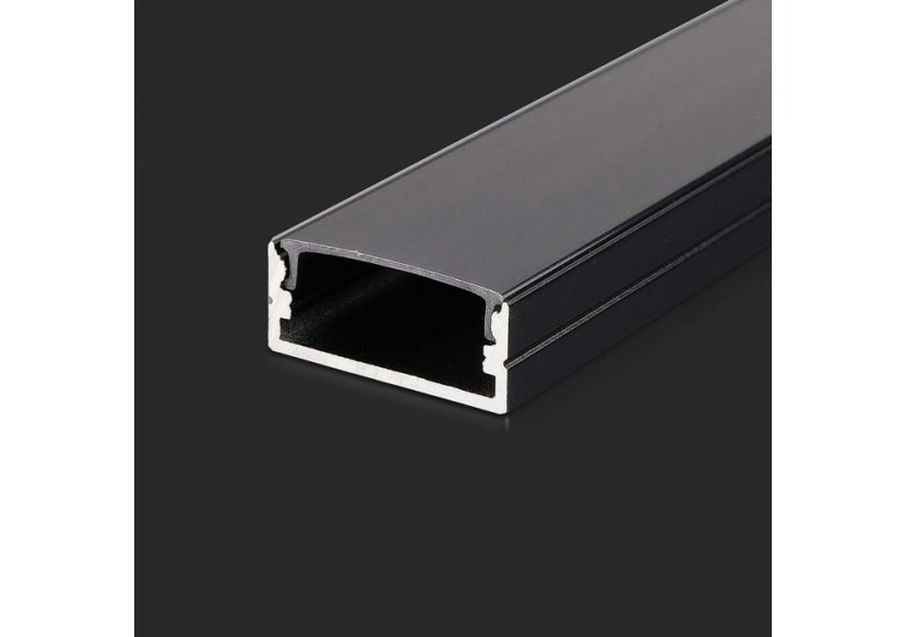 Kit de Montage Bande LED avec Diffuseur Boîtier Aluminium Noir 2000x23.5x10mm