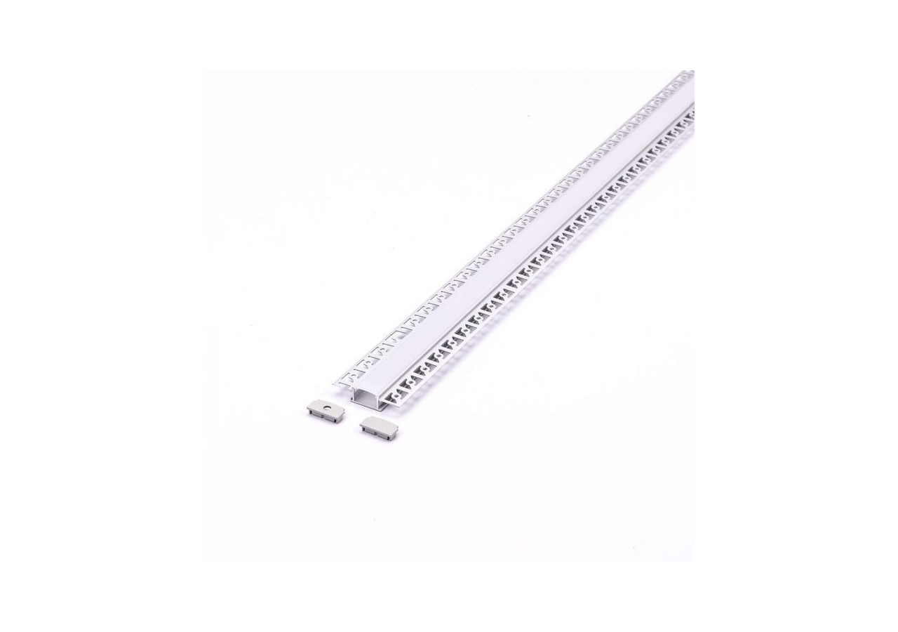 Jeu de profilés en aluminium Gypse laiteux large 2000 mm