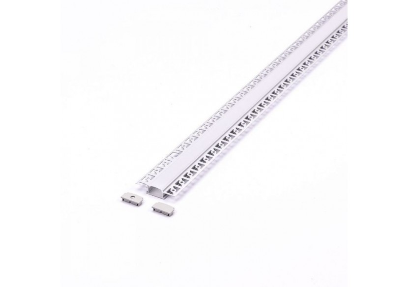 Jeu de profilés en aluminium Gypse laiteux large 2000 mm