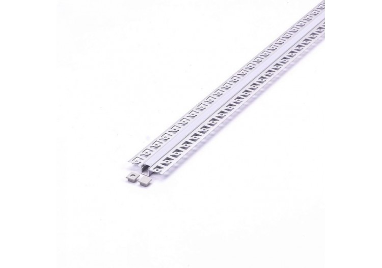 Jeu de profilés en aluminium Gypse laiteux étroit 2000 mm