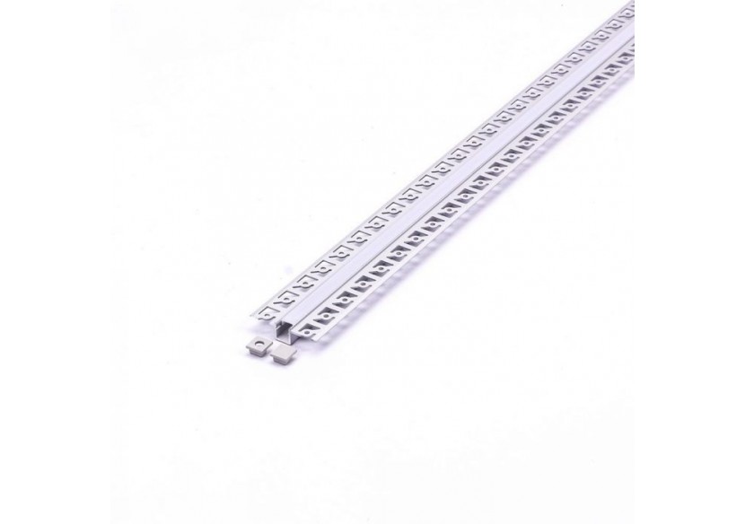 Jeu de profilés en aluminium Gypse laiteux étroit 2000 mm