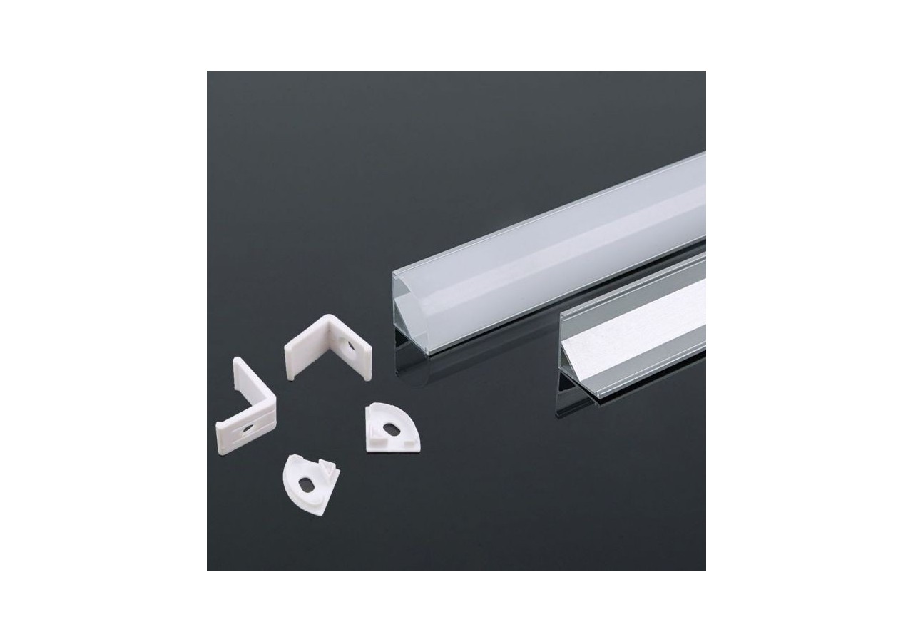 Profilé Aluminium 2000 x 15,8 x 15,8 mm Laiteux