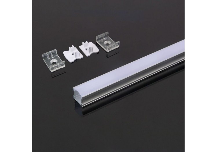 Profilé Aluminium 2000 x 17,2 x 15,5 mm Laiteux