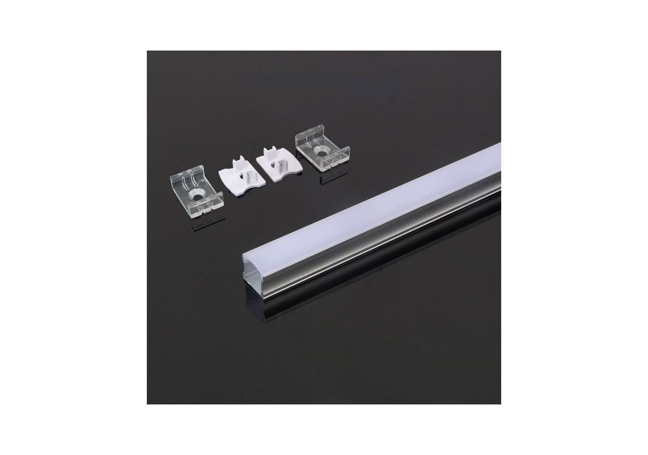 Profilé Aluminium 2000 x 17,2 x 15,5 mm Laiteux