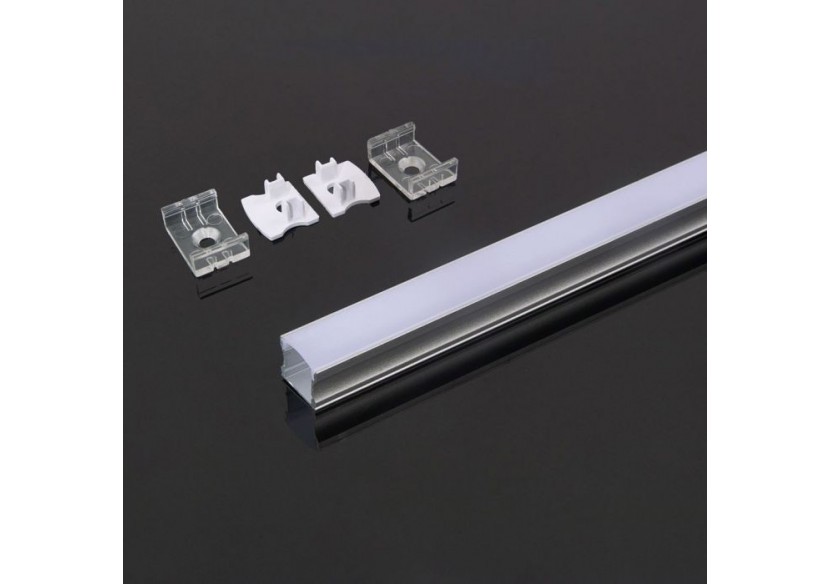 Profilé Aluminium 2000 x 17,2 x 15,5 mm Laiteux
