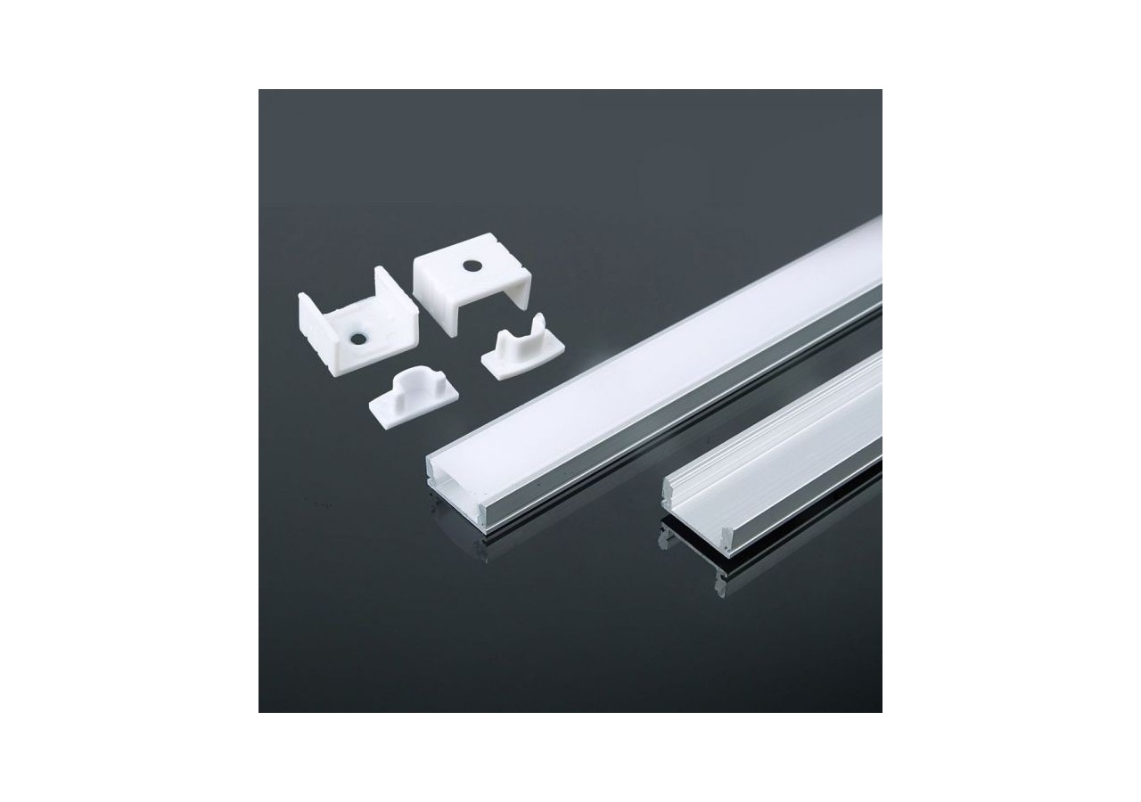 Profilé Aluminium 2000 x 17,4 x 7 mm Laiteux