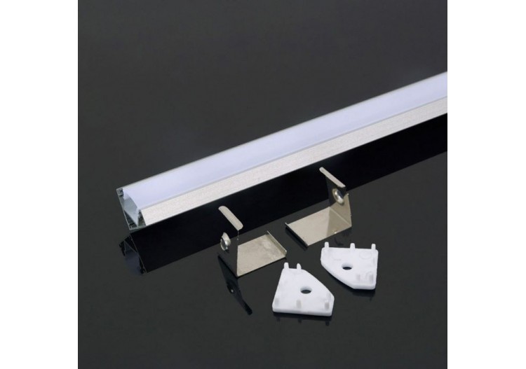 Profilé Aluminium 2000 x 19 x19mm Laiteux