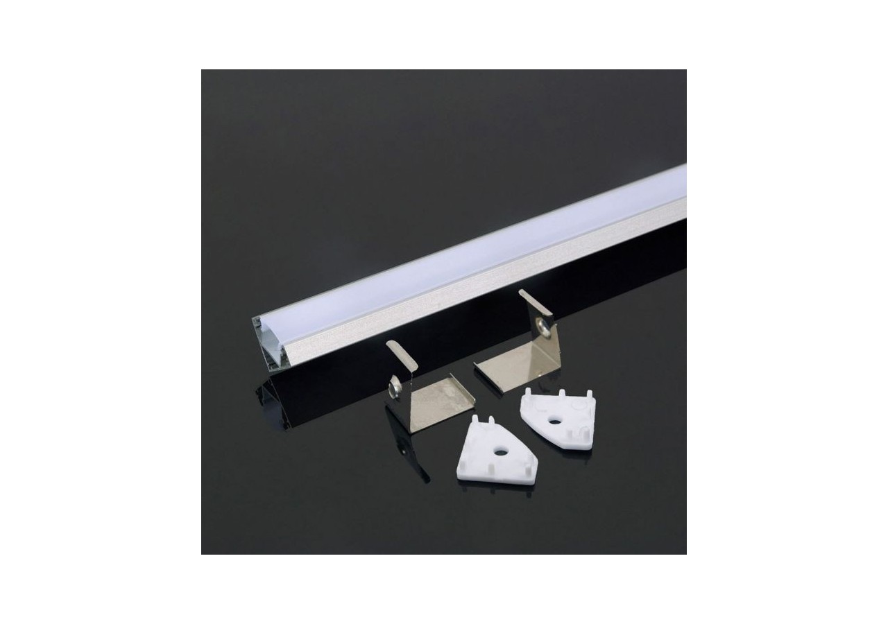 Profilé Aluminium 2000 x 19 x19mm Laiteux
