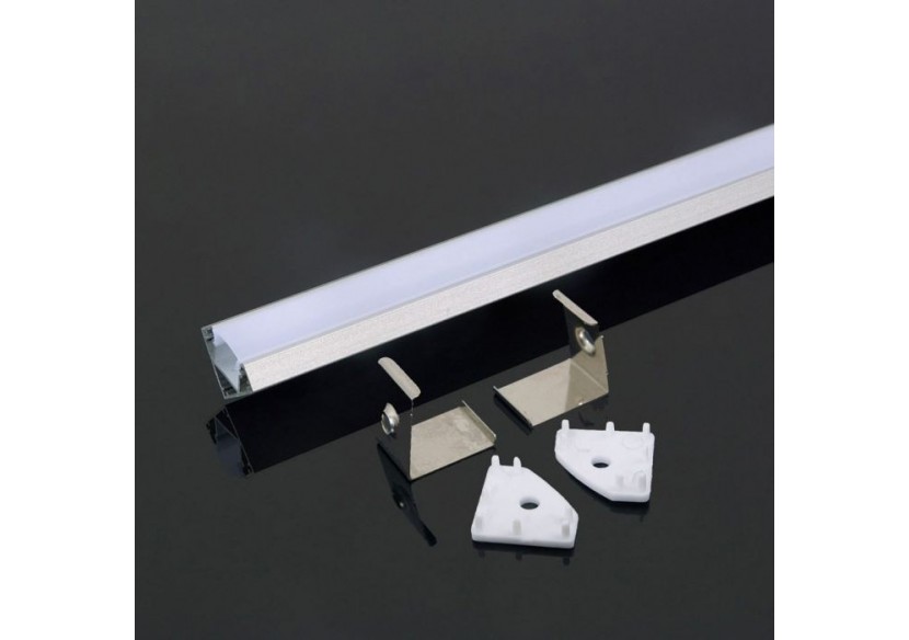 Profilé Aluminium 2000 x 19 x19mm Laiteux