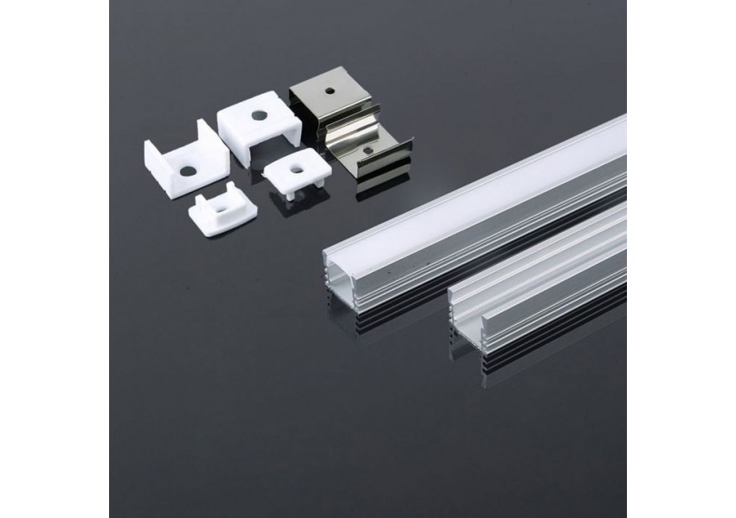 Kit de montage pour bande LED avec diffuseur Aluminium 2000 x 17,4 x 12,1 mm Laiteux